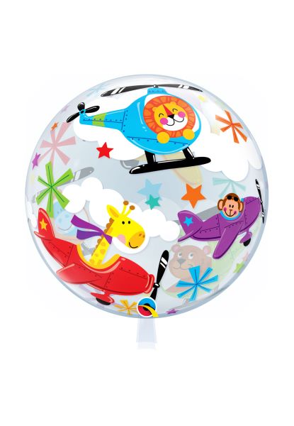 Bubble Ballon mit Tieren im Flugzeug zum Geburtstag als Geburtstagsdekoration
