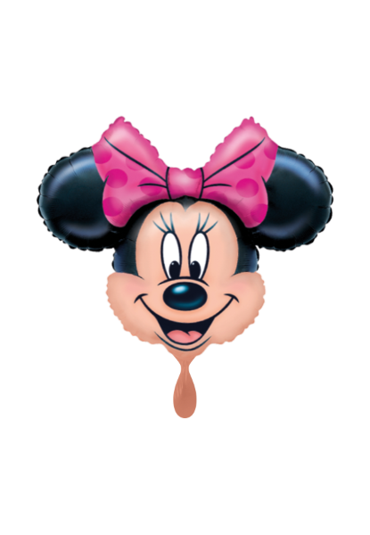 Folienballon Minnie Mouse mit pinker Schleife zur Partydekoration