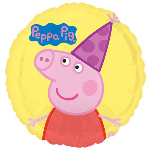 Folienballon gelb mit Peppa Pig