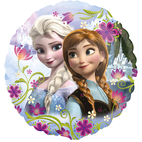 Folienballon rund mit Elsa und Anna als Geschenkballon