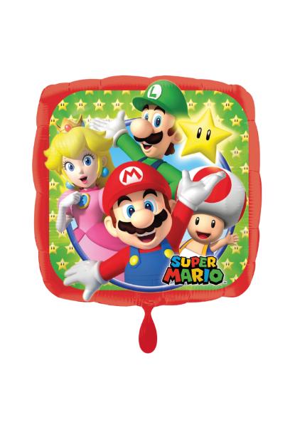 Folienballon Super Mario, Luigi, Peach und Toad