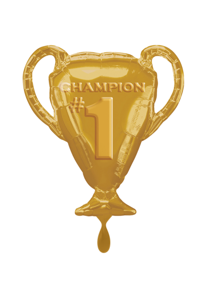 Folienballon XL Pokal Champion in gold für jeden Geschenkanlass
