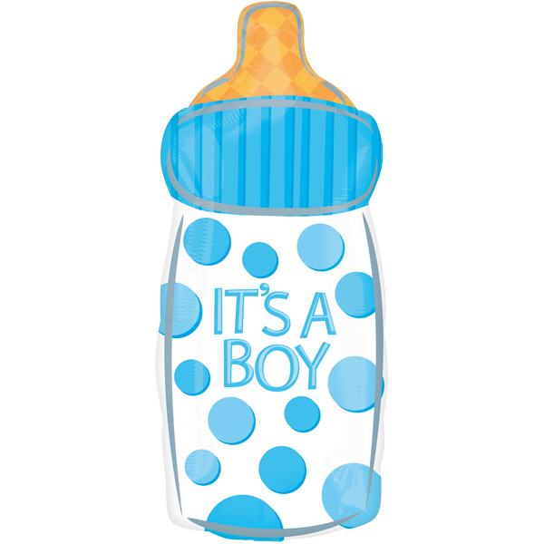 Folienballon XL Babyflasche boy zur Geburt