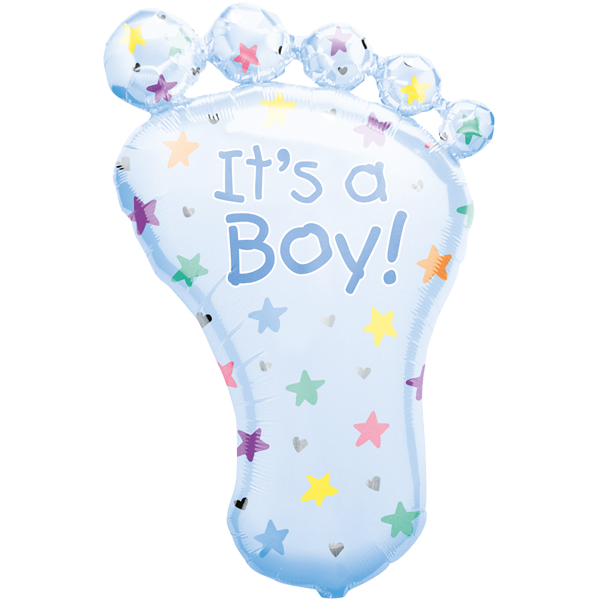 Folienballon XXL Fuss blau It´s a Boy zur Geburt