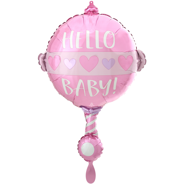 Folienballon Rassel Hello Baby 60 cm