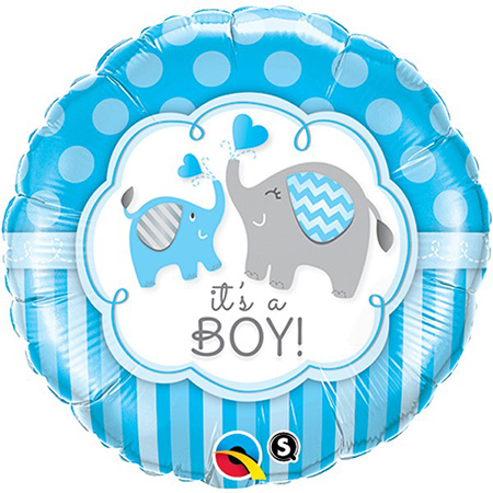Folienballon its a boy blau und weiß 45 cm rund