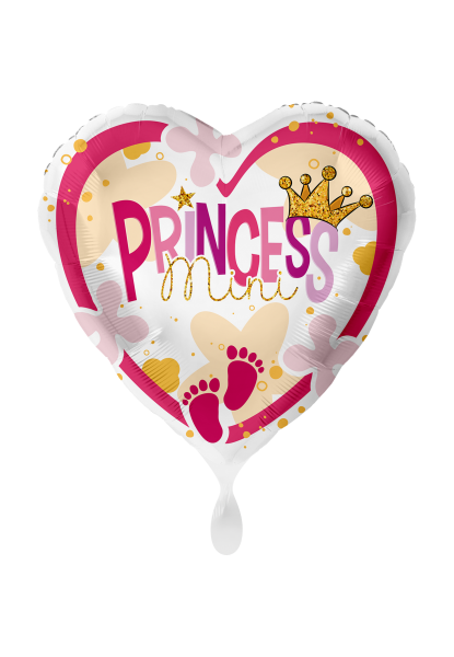 Folienballon Princess mini Herzform zur Geburt