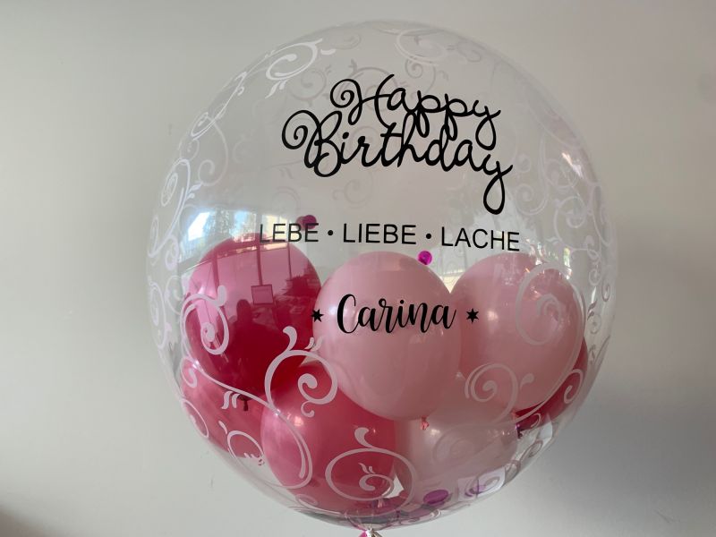 DecoBubble mit Ornamenten als Geschenkballon zum Geburtstag, Hochzeit, Geburt und jeglichen Anlass