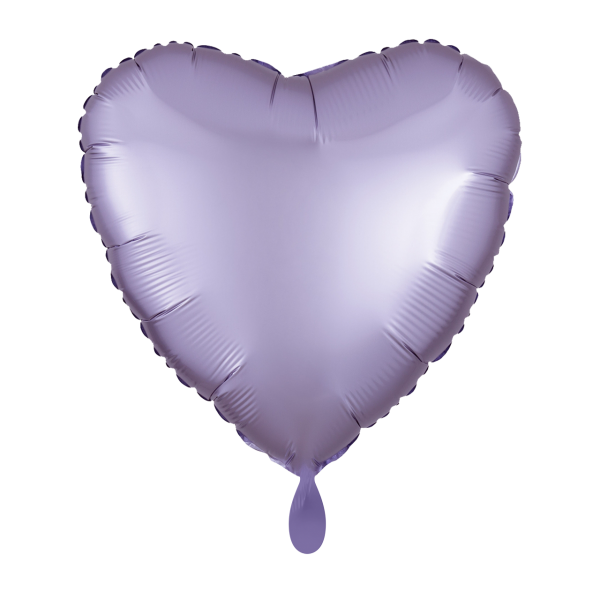 Folienballon Motiv Herzform satin pastell lila