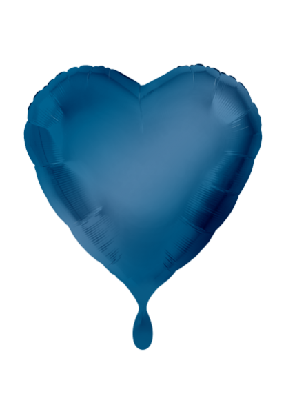 Folienballon Herzs in satinblau für Babyparty