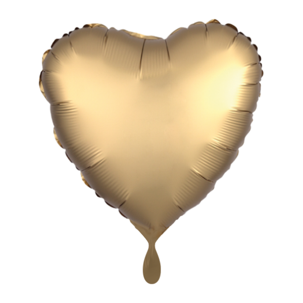 Folienballon Herz satingold 45 cm