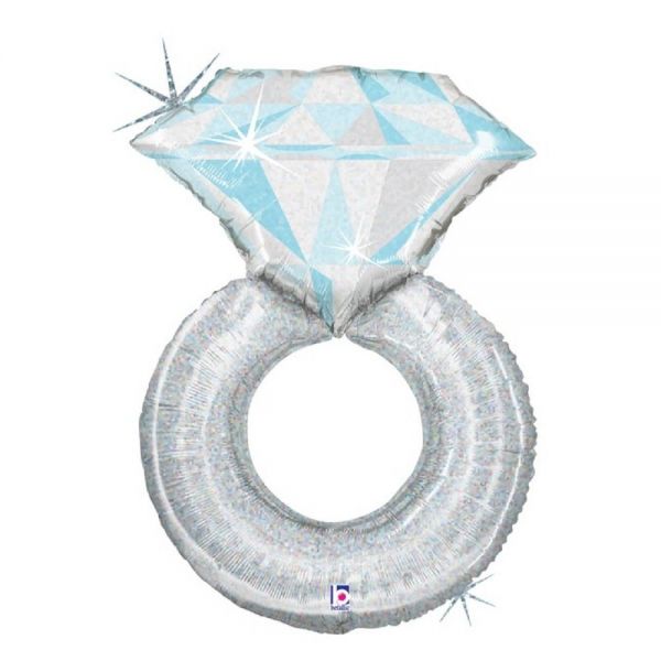 Folienballon Ring silber 79 cm
