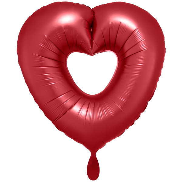 Folienballon XL Herz im Herz rot
