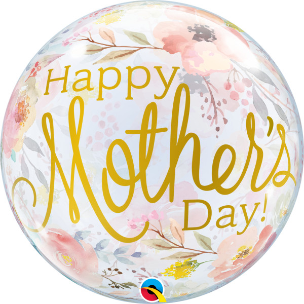 Deco Bubble Happy Mothers Day 51 cm mit Blumen