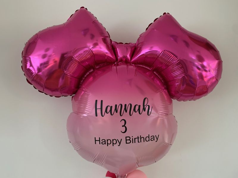 Folienballon Motiv Minnie Mouse pink ohne Gesicht perfekt zum Personalisieren