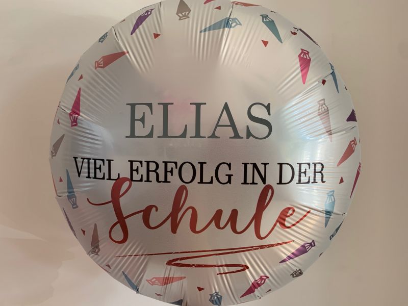 Folienballon Viel Erfolg in der Schule zusätzlich personalisierbar mit dem Namen des Schulkindes