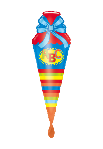 Folienballon XXL Schultüte blau mit ABC