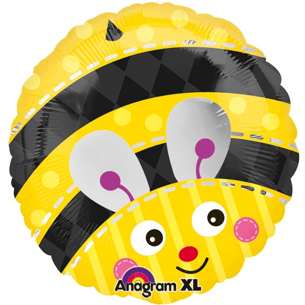 Folienballon Motiv Biene, gelb-schwarz, 45 cm
