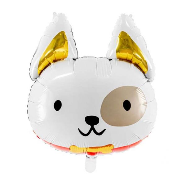 Folienballon Hund mit Ohren weiß 45 cm