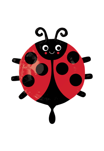 Folienballon Marienkäfer rot mit schwarzen Punkten