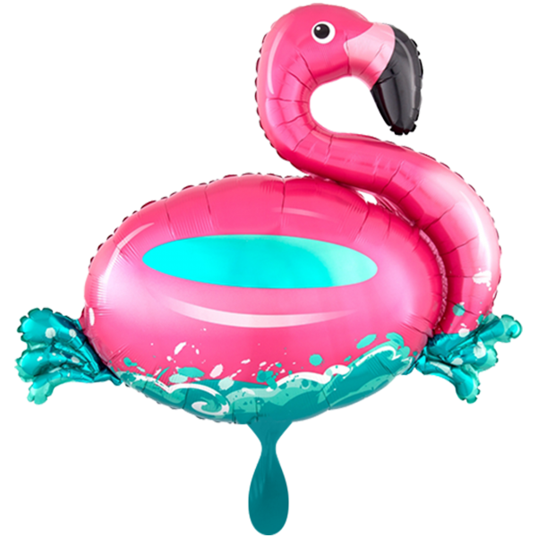 Folienballon schwimmender Flamingo pink XL 68 cm