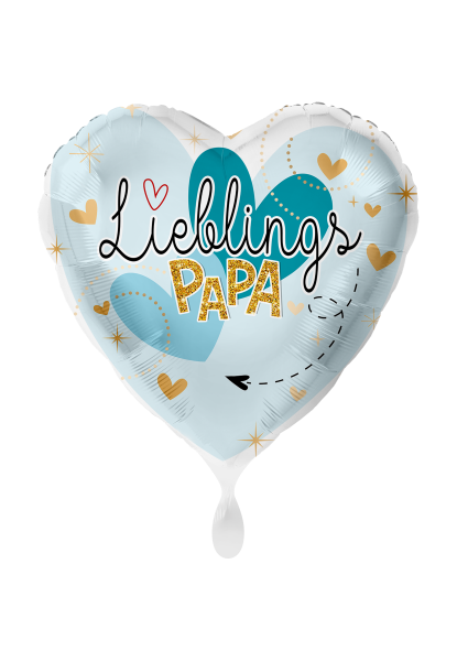 Folienballon Lieblingspapa in Herzform zum Vatertag