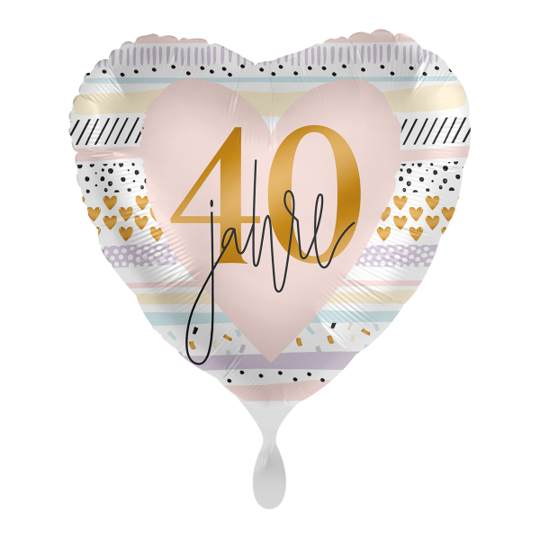 Folienballon Herzballon 40 Jahre 45 cm