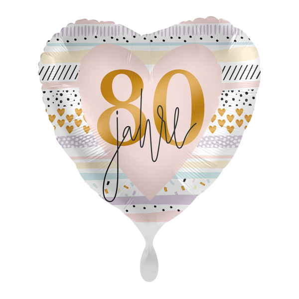 Folienballon 80 Jahre Herz 45 cm